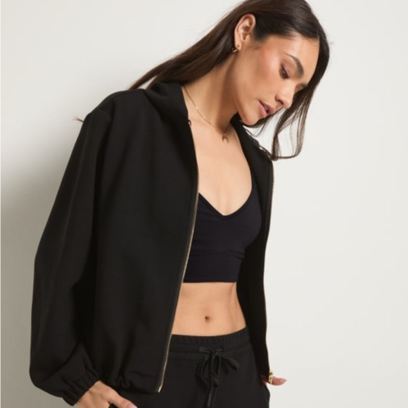 Interval Jackets & Blazers - Sleek Black Women's Bomber Jacket